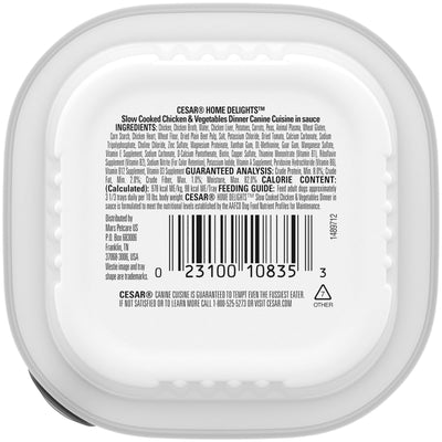 (4 Pack) Home Delights Slow Cooked Chicken and Vegetables Wet Dog Food - 3.5 Oz Tray - Complete and Balanced and Fortified with Vitamins and Minerals to Help Dog's