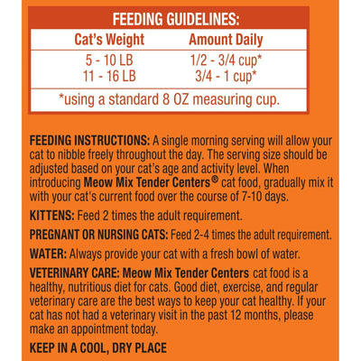 Tender Centers Dry Cat Food - Salmon & White Meat Chicken Flavors - Meaty Inside Crunchy Outside - 40 Essential Vitamins, Minerals, Amino Acids and Fatty Acids - 13.5 Pound Bag