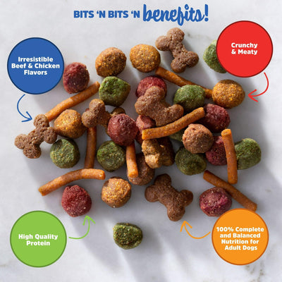 Trase A Dry Dog Food Savory Beef & Chicken Flavors - Complete and Balanced Nutrition for Adult Dogs - 23 Essential Vitamins and Minerals - 16 Pound