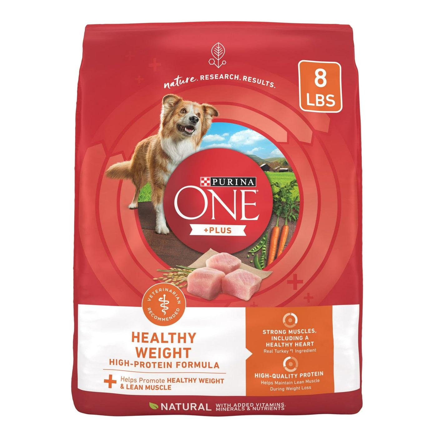Healthy Weight Dog Food Dry Formula - Real Turkey Flavor Dry Dog Food - Support a Strong Immune System - Deliciously Crunchy Bites - 8 lb Bag
