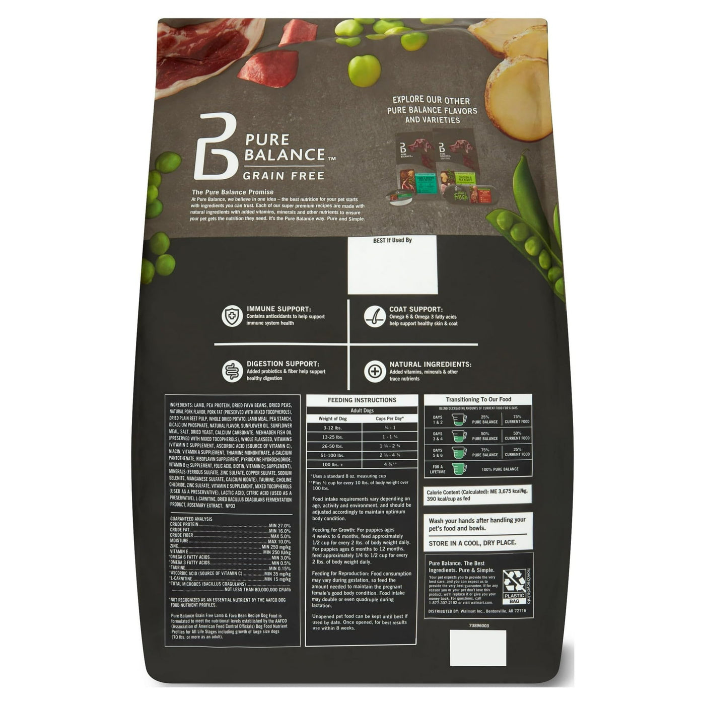 Lamb & Fava Bean Recipe Dry Dog Food - Grain Free - Supports Immune System, Digestion, and Coat Health - Natural with Added Vitamins, Minerals - 24 lbs