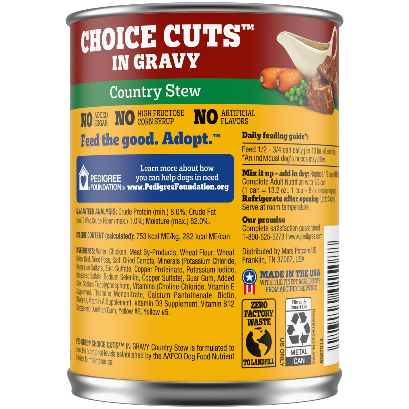 Trase A (6 Pack) Choice Cuts in Gravy Adult Canned Wet Dog Food, Country Stew - 13.2 Oz. Can