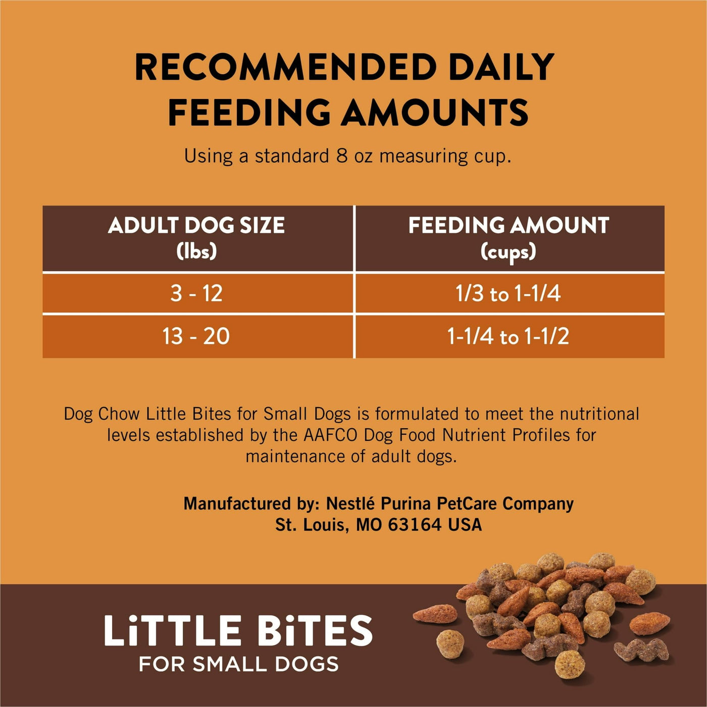 Little Bites with Real Chicken and Beef Dry Dog Food Small Breed Recipe - Crunchy Kibble Blend Helps Clean Dog Teeth - 4 lb Bag