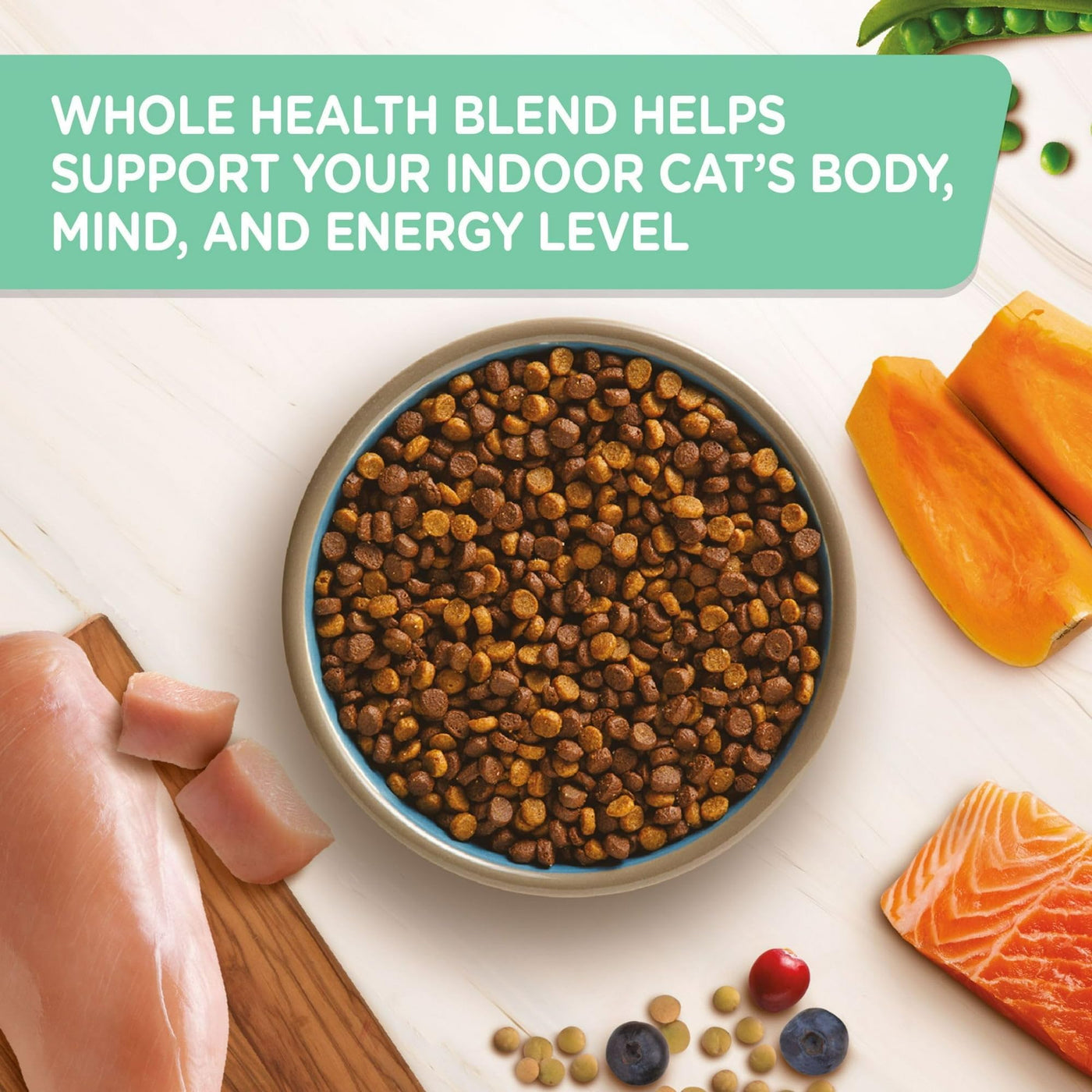 Trase A Complete Chicken, Lentils & Salmon Recipe Dry Cat Food - Omega 3 Fatty Acids to Help Support an Active Mind - 14 lb. Bag