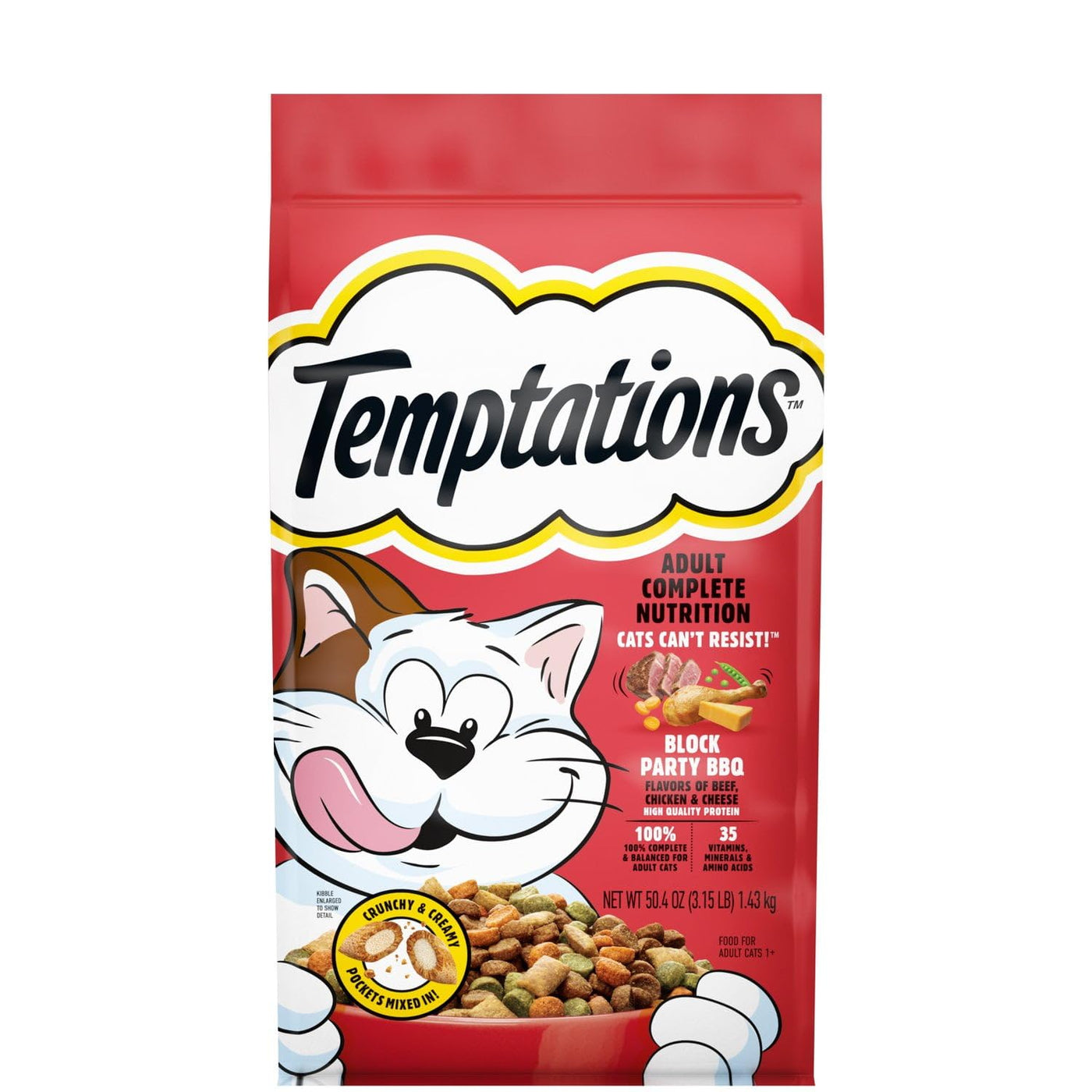Trase A Block Party BBQ Adult Dry Cat Food - Made with Protein - Support Strong and Healthy Muscles - 35 Vitamins, Minerals, and Amino Acids - 3.15 Lb Bag