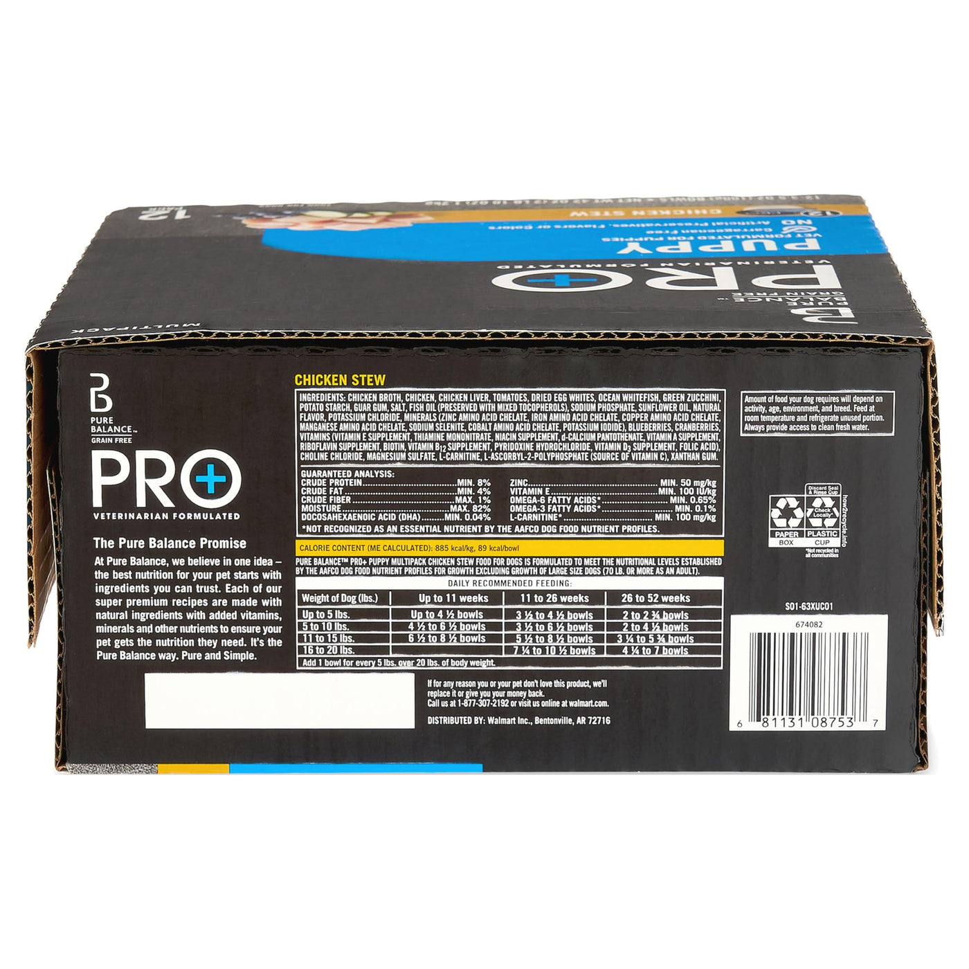 Trase A Purre Balance Pro+ Chicken Stew Wet Dog Food for Puppies, Grain Free Formula, Chicken Flavored, 3.5 oz Cups (12 Pack)
