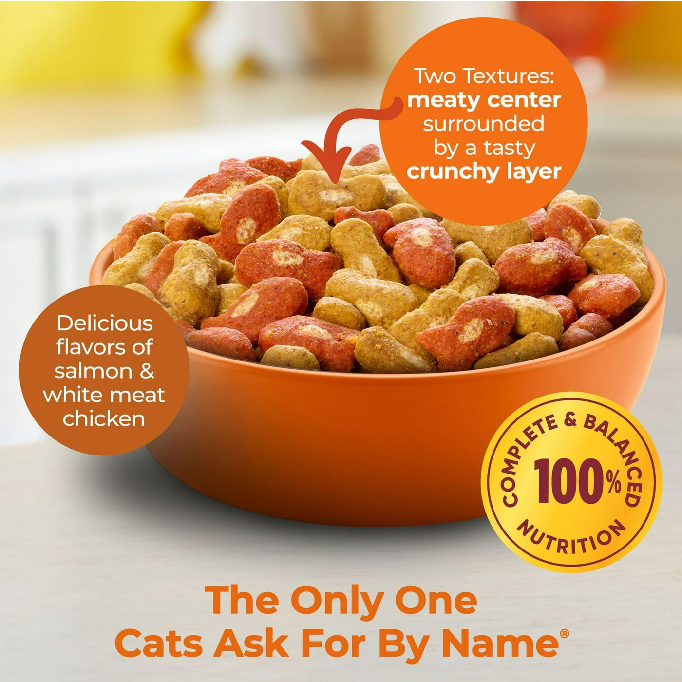 Tender Centers Dry Cat Food - Salmon & White Meat Chicken Flavors - Meaty Inside Crunchy Outside - 40 Essential Vitamins, Minerals, Amino Acids and Fatty Acids - 13.5 Pound Bag