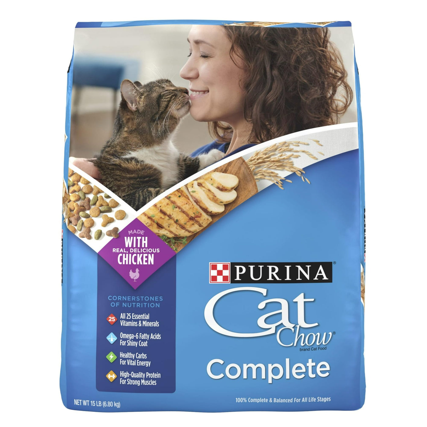 Trase A Dry Cat Food for Skin and Coat Care - Complete Cat Food Kibble - Ideal for Cats of All Ages - 25 Vitamins and Minerals - 15 lb Bag