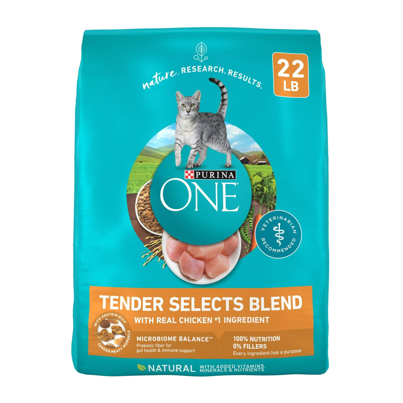 Tender Select Blends Dry Cat Food - Chicken Providing Protein to Help Support Strong Muscles - Natural Plus Essential nutrients - 22 lb Bag