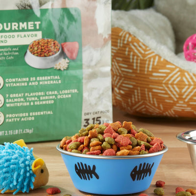 Gourmet Formula Dry Cat Food - Seafood Flavor Blend - Balanced Nutrition Essential Vitamins - 25 Essential Vitamins and Minerals - Help Your Cat Maintain Their Healthy Lifestyle - Pack of 2 x 3.15 lb