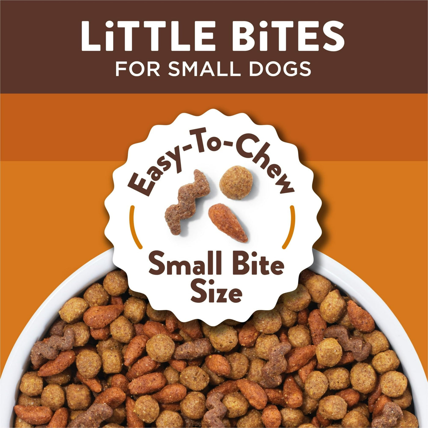 Little Bites with Real Chicken and Beef Dry Dog Food Small Breed Recipe - Crunchy Kibble Blend Helps Clean Dog Teeth - 4 lb Bag