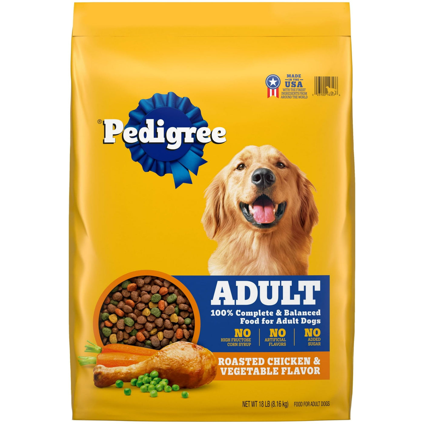 Trase A Complete Nutrition Adult Dry Dog Food Roasted Chicken - Rice & Vegetable Flavor Dog Kibble - Enriched with Omega 6 Fatty Acids - 18 lb. Bonus Bag