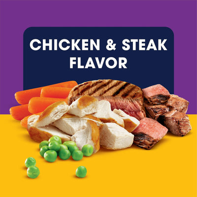 Tender Bites Complete Nutrition Adult Small Breed Dry Dog Food - Chicken & Steak Flavor - Dry Food Recipe with Whole Grains, Protein, and Accents of Vegetables - 3.5 Lb Bag