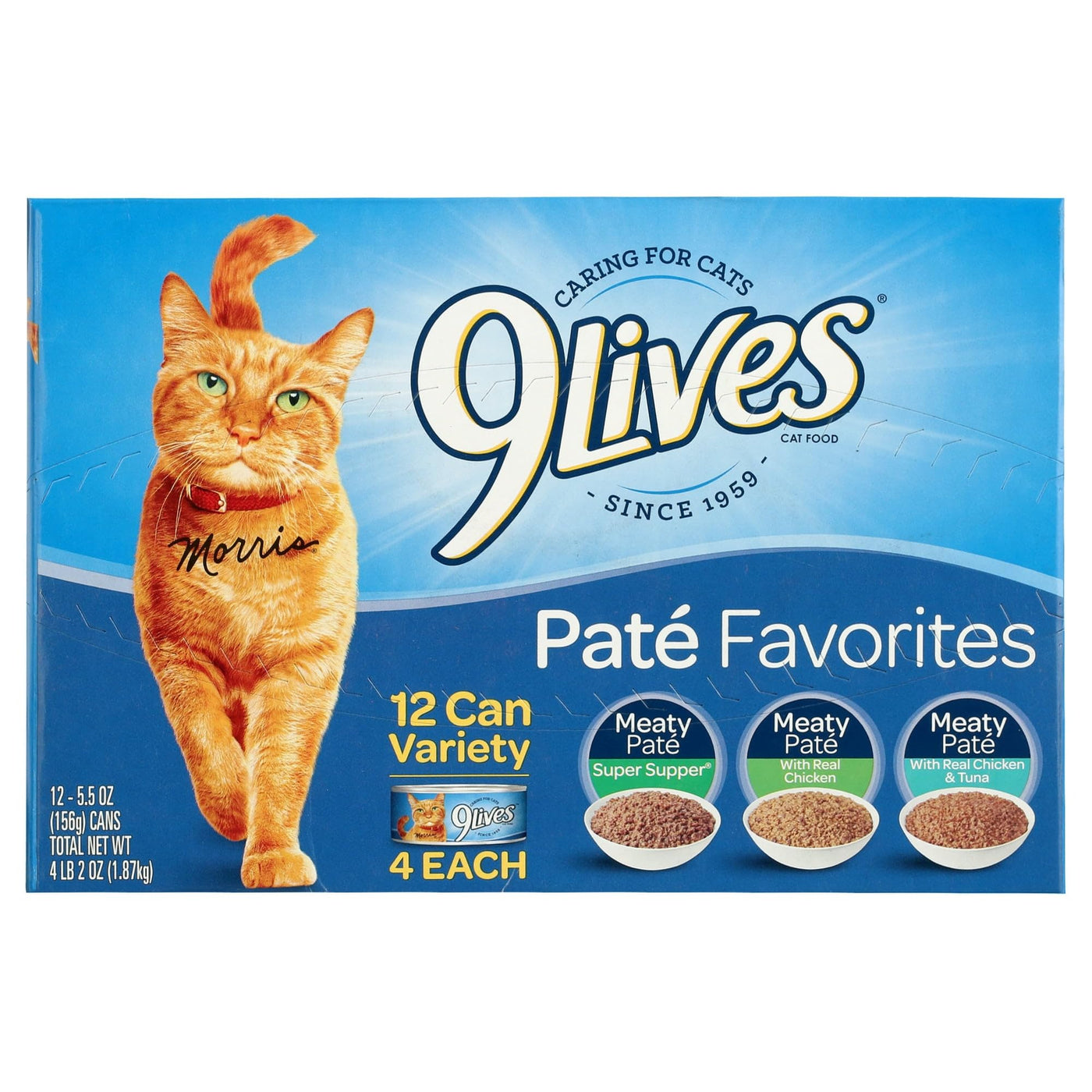Trase A Paté Favorites Variety Pack Wet Cat Food - Complete Nutrition for Kittens and Adult Maintenance - 5.5 Ounce Cans, 12 Count