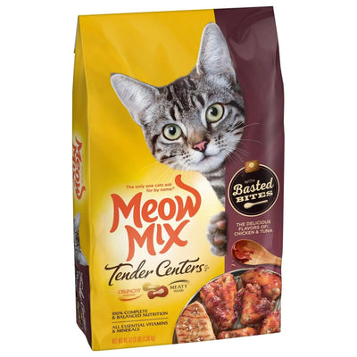 Tender Centers with Basted Bites, Chicken and Tuna Flavored Dry Cat Food, 3-Pound, Crunchy Outside Meaty Inside