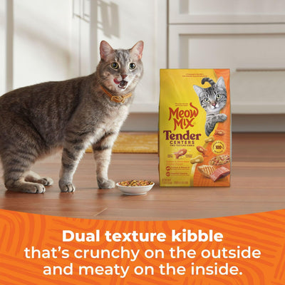 Tender Centers Dry Cat Food - Salmon & White Meat Chicken Flavors - Meaty Inside Crunchy Outside - Produced from Globally Sourced Ingredients - 3 Pound Bag
