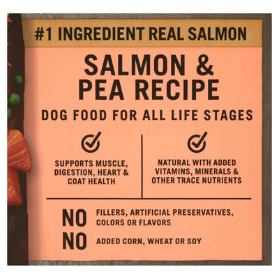 Trase A Wild & Free Salmon & Pea Recipe Dry Dog Food, Grain-Free, No Artificial Colors or Flavors, Complete and Balanced Nutrition, 24 lbs