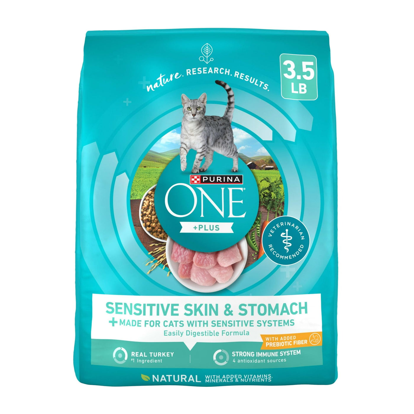 Sensitive Skin & Stomach Dry Cat Food, Turkey - Dry Food for Cats Supports Strong Teeth and Healthy Gums - Easily Digestible Formula for Cats - 3.5 lb Bag