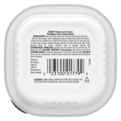 (4 Pack) Classic Loaf in Sauce Filet Mignon Wet Dog Food Adult - 3.5 Oz. Easy Peel Tray - Complete and Balanced Meal for Adult Dogs