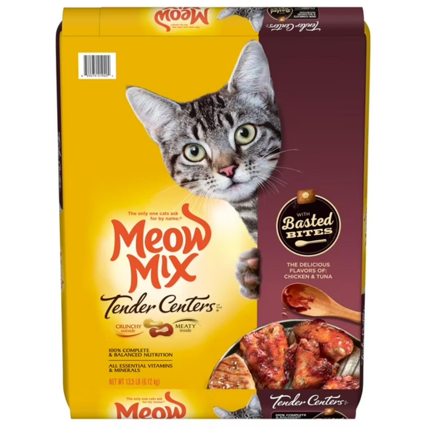 Tender Centers with Basted Bites, Chicken and Tuna Flavored Dry Cat Food Includes Basted Bites for Irresistible Taste and Texture, Crunchy Outside Meaty Inside, 13.5-Pound
