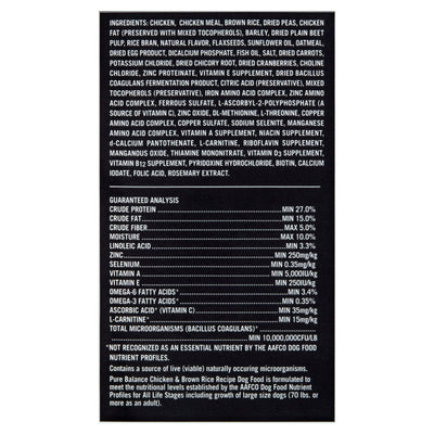 Chicken & Brown Rice Recipe Dry Dog Food - Added Vitamins, Minerals, and Other Trace Nutrients - Support Healthy Skin and Coat - 15 lbs