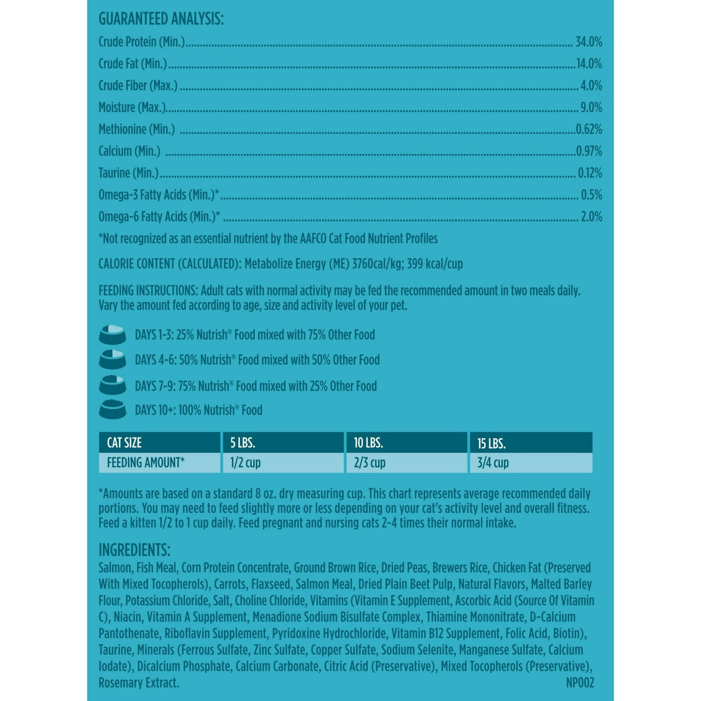 Trase A Real Salmon & Brown Rice Recipe Dry Cat Food - Natural Cat Food for Cats of All Ages with Added Vitamins, Minerals & Other Nutrients - 14 lb. Bag