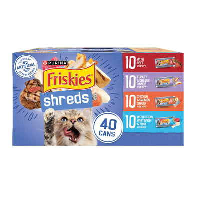 Trase A (2 Pack) Shreds Gravy Variety Pack Made with Real Beef, Seafood or Poultry - Wet Cat Food - Contains Essential Vitamins and Nutrients - 5.5 oz Cans, 40 Pack
