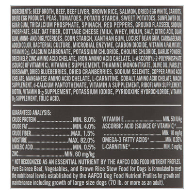 Trase A (4 Pack) Beef, Vegetable & Brown Rice Flavor Stew Wet Dog Food for Adult, Grain Free - 12.5 oz. Can - 100% Complete and Balanced for Adult Dogs