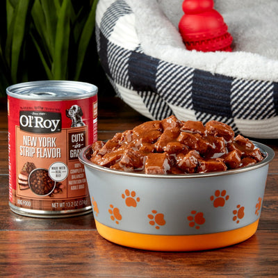 (4 Pack) New York Strip Flavor Cuts in Gravy Wet Dog Food - 13.2 Oz Can - 100% Complete and Balanced Nutrition for Adult Dogs