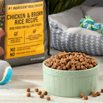 Chicken & Brown Rice Recipe Dry Dog Food - Added Vitamins, Minerals, and Other Trace Nutrients - Support Healthy Skin and Coat - 15 lbs