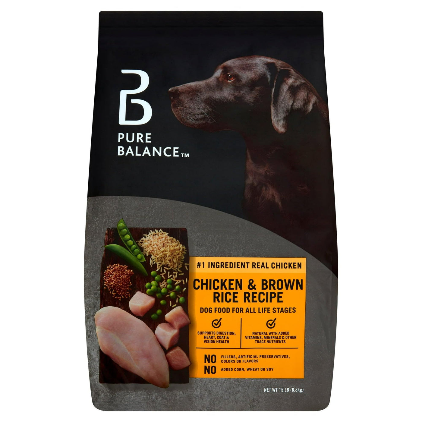 Chicken & Brown Rice Recipe Dry Dog Food - Added Vitamins, Minerals, and Other Trace Nutrients - Support Healthy Skin and Coat - 15 lbs