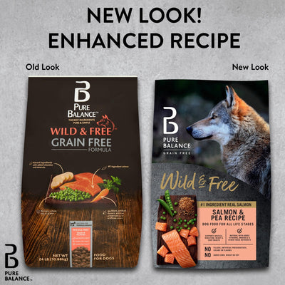 Wild & Free Salmon & Pea Recipe Dry Dog Food for Dogs of All Life Stages - Supports Muscle, Digestion, Heart, and Coat Health - Grain Free - 4 lbs