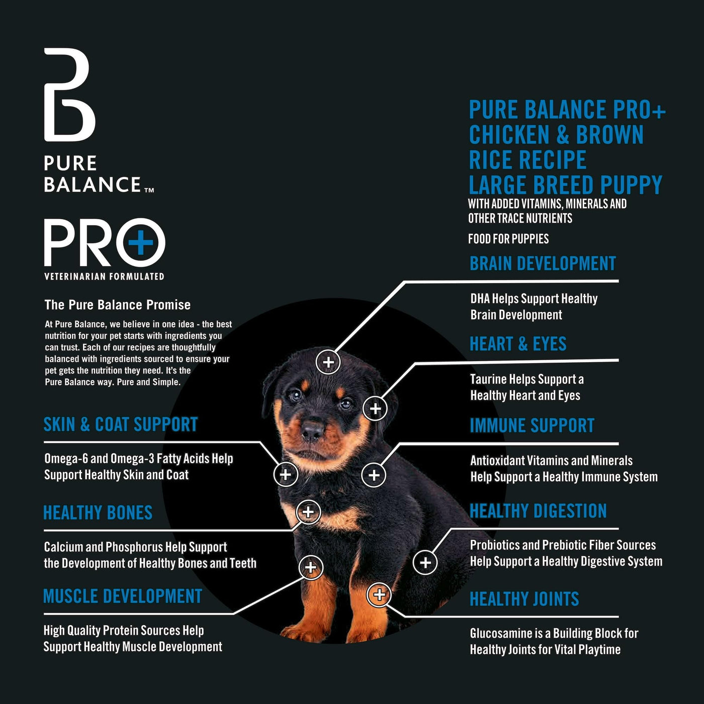 Trase A Pro+ Chicken and Brown Rice Large Breed Puppy Food - 16 Lbs - High in Protein Sources Help Support Healthy Muscle Development