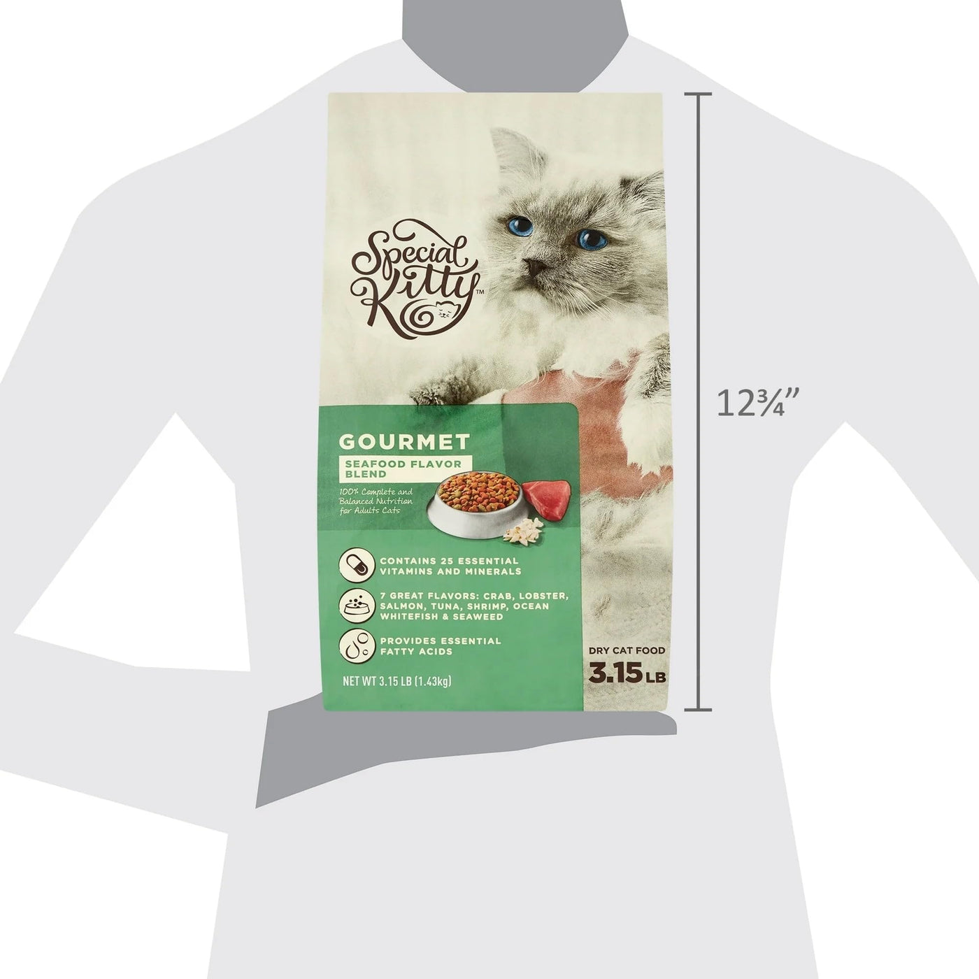 Gourmet Formula Dry Cat Food - Seafood Flavor Blend - Balanced Nutrition Essential Vitamins - 25 Essential Vitamins and Minerals - Help Your Cat Maintain Their Healthy Lifestyle - Pack of 2 x 3.15 lb