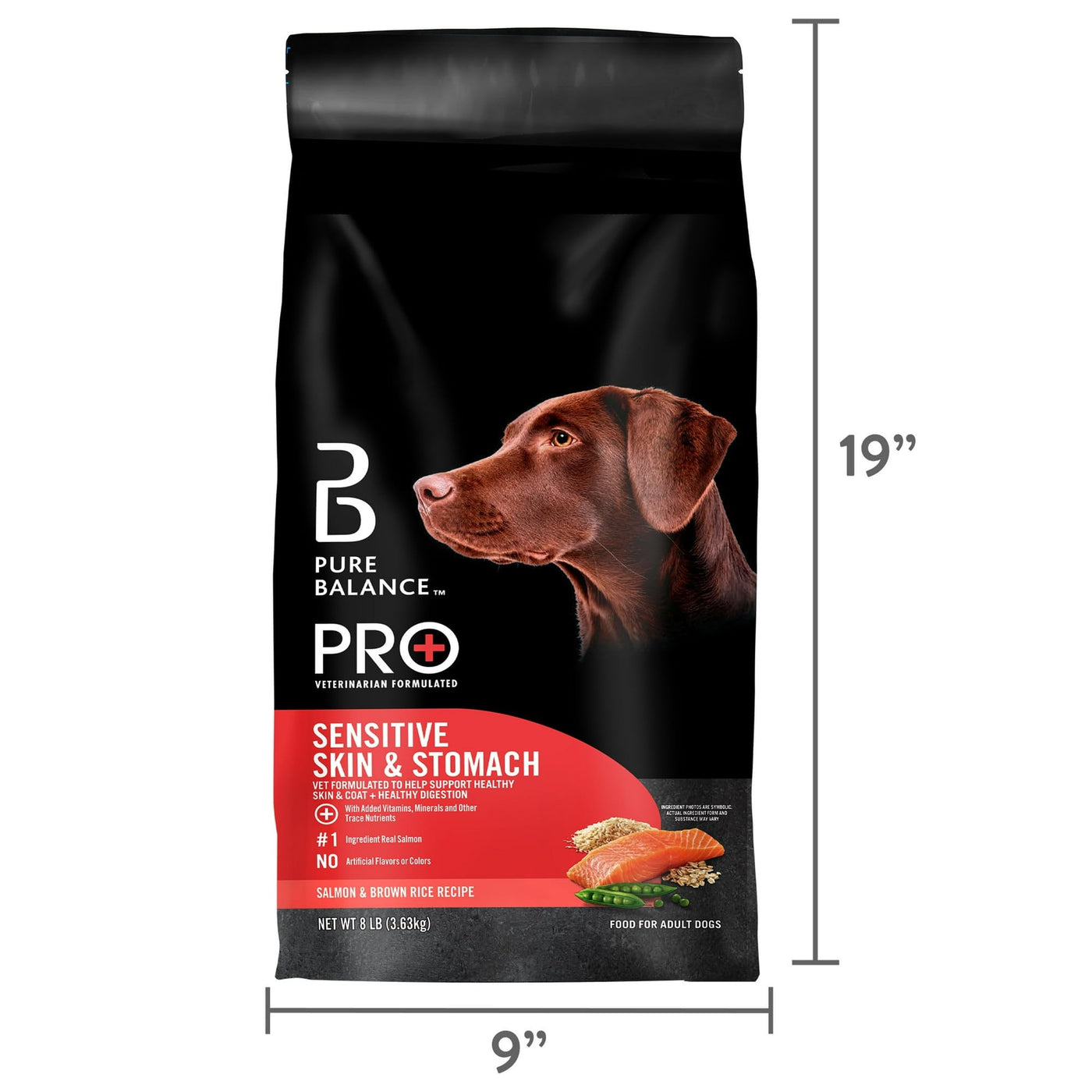 Trase A Pro+ Sensitive Skin & Stomach Dog Food - Salmon & Rice Recipe - Antioxidant Vitamins and Minerals Help Support a Healthy Immune System - Probiotics and Prebiotic Fiber Sources - 8 lb Bag
