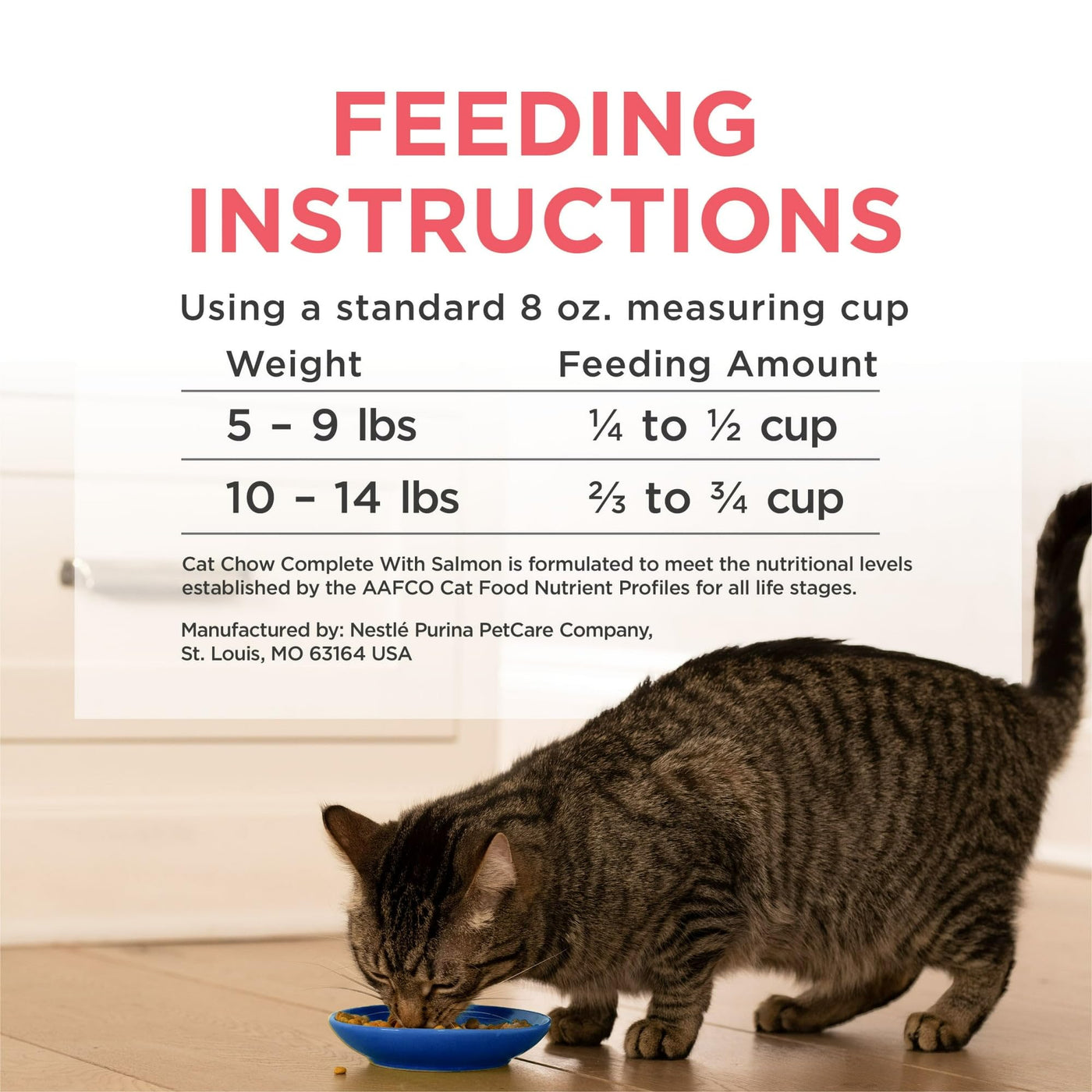 Trase A High Protein Salmon Dry Cat Food - Contains All 25 Essential Vitamins and Minerals - Omega 6 Fatty Acids for a Shiny Coat - 15 lb Bag