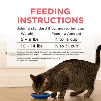 Trase A High Protein Salmon Dry Cat Food - Contains All 25 Essential Vitamins and Minerals - Omega 6 Fatty Acids for a Shiny Coat - 15 lb Bag