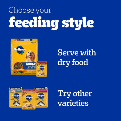 Choice CUTS in Gravy Adult Soft Wet Dog Food - 48 Pouch Variety Pack - Made with Real Chicken or Beef - Complete Nutrition for Adult Dogs of All Breeds - 3.5 oz Pouches
