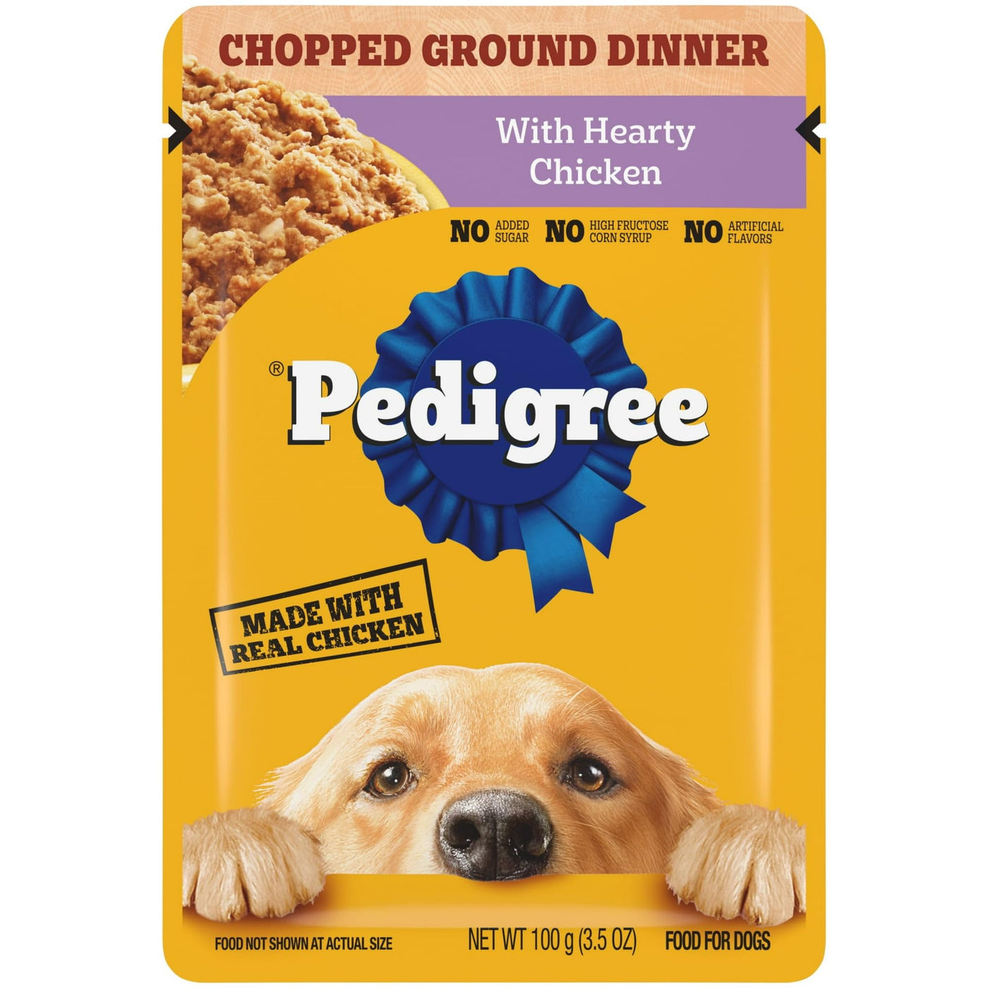 Trase A (5 Pack) Chopped Ground Dinner Meaty Ground with Hearty Chicken Wet Dog Food - 3.5 Oz Pouch - 100% Complete and Balanced Food for Adult Dogs