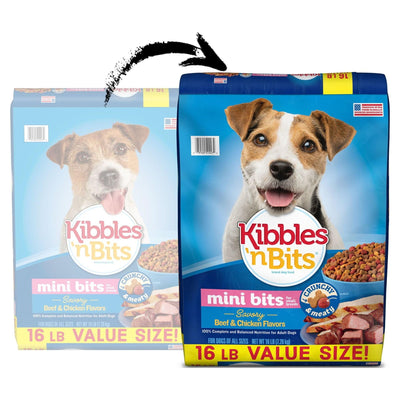 Trase A Mini Bits Small Breed Savory Beef & Chicken Flavors Dry Dog Food - Complete and Balanced Nutrition for Adult Dogs 16 lb Bag