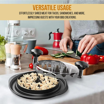 Trase A Chicken Shredder Tool Twist with Tongs & Cleaning Brush|Meat Shredder with Transparent Lid with Anti Slip Base