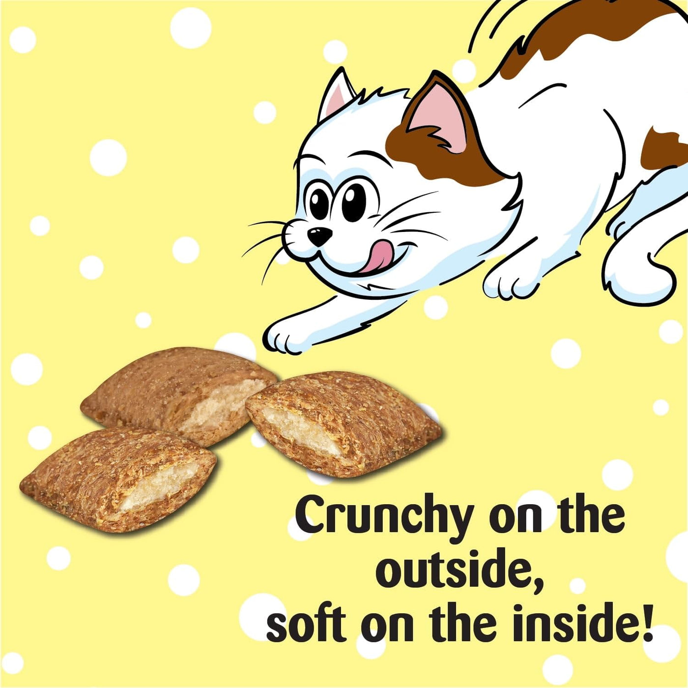 Chicken and Dairy Flavor Crunchy and Soft Dry Kitten Treats - Deliciously Flavorful Kitten Treats Crunchy Outside Soft Inside - 6.3 oz.