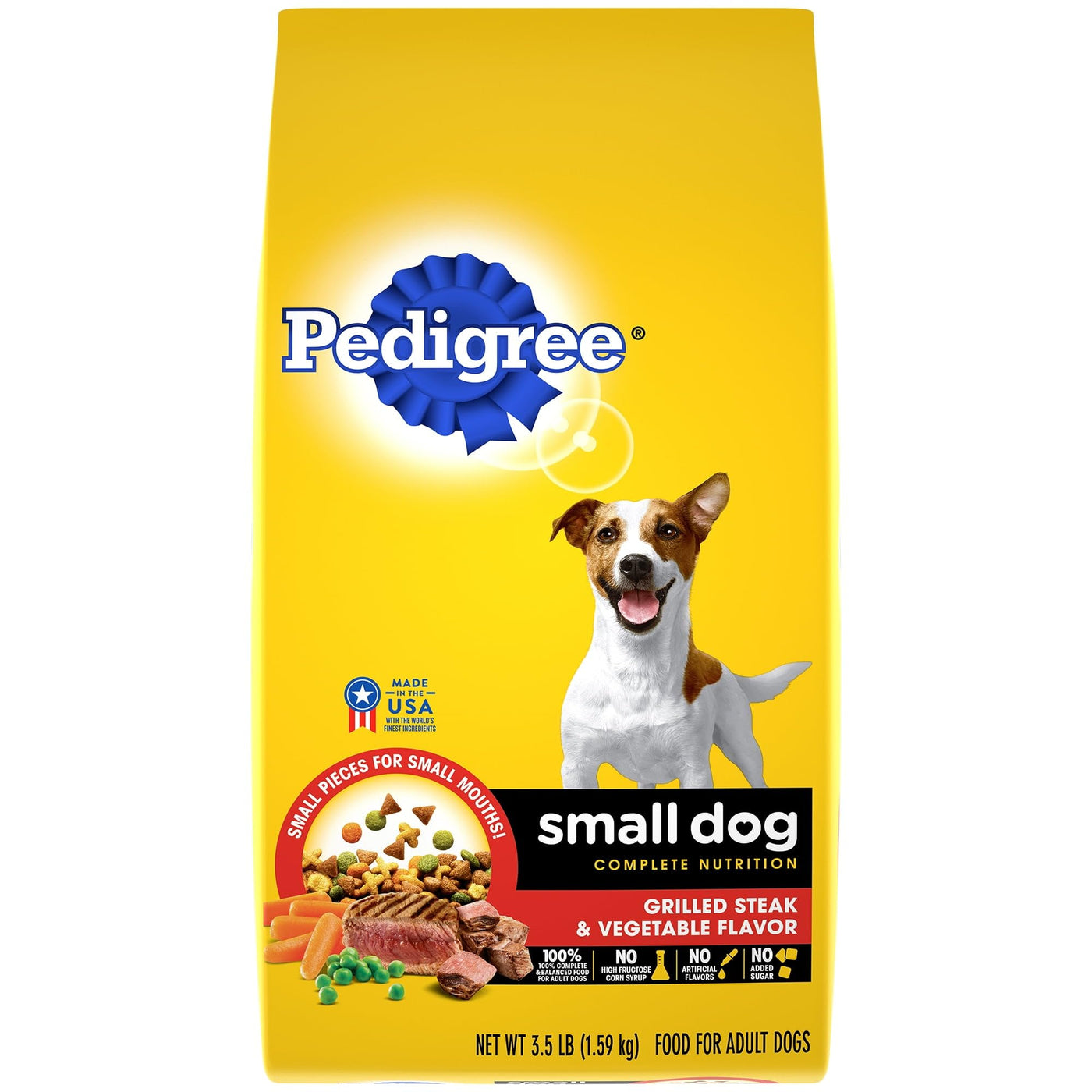 Trase A Small Dog Complete Nutrition Adult Dry Dog Food Grilled Steak and Vegetable Flavor - Maintain a Healthy Lifestyle - 3.5 lb Bag
