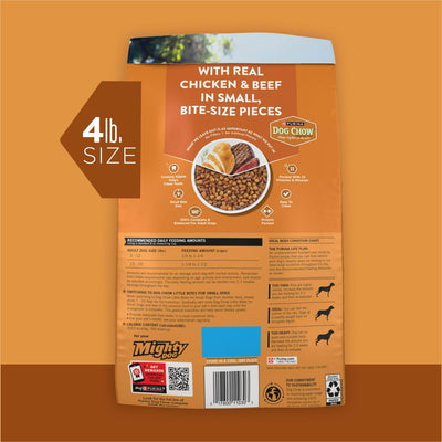 Little Bites with Real Chicken and Beef Dry Dog Food Small Breed Recipe - Crunchy Kibble Blend Helps Clean Dog Teeth - 4 lb Bag