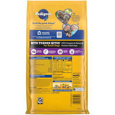Tender Bites Complete Nutrition Adult Small Breed Dry Dog Food - Chicken & Steak Flavor - Dry Food Recipe with Whole Grains, Protein, and Accents of Vegetables - 3.5 Lb Bag