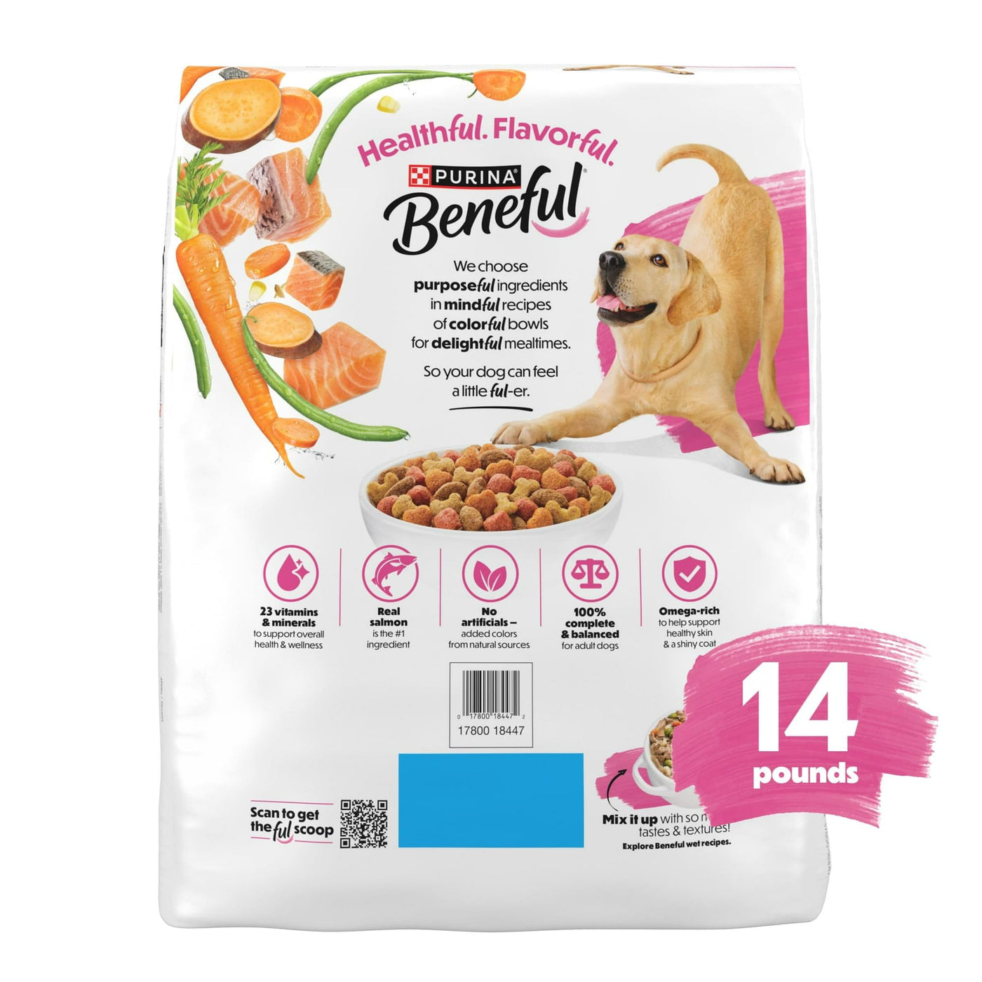 Trase A Originals with Natural Salmon Natural Dry Dog Food Formula with Added Vitamins, Minerals and Nutrients - Support Immune System Health - 14 lb Bag