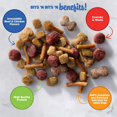Trase A Mini Bits Small Breed Savory Beef & Chicken Flavors Dry Dog Food - Complete and Balanced Nutrition for Adult Dogs 3.5 lb Bag