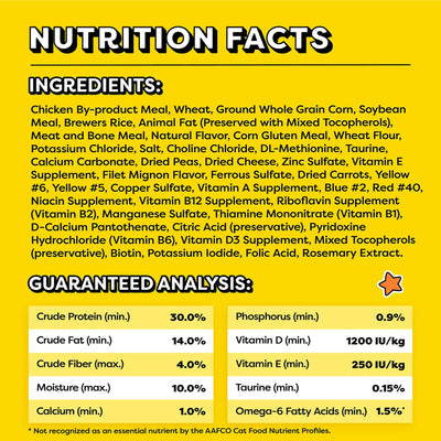 Trase A Adult Dry Cat Food Block Party BBQ Flavor - Support Strong and Healthy Muscles - Crunchy Outside Soft Inside - 35 Vitamins, Minerals, and Amino Acids - 13.5 Lb Bag