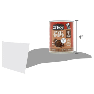 (4 Pack) New York Strip Flavor Cuts in Gravy Wet Dog Food - 13.2 Oz Can - 100% Complete and Balanced Nutrition for Adult Dogs