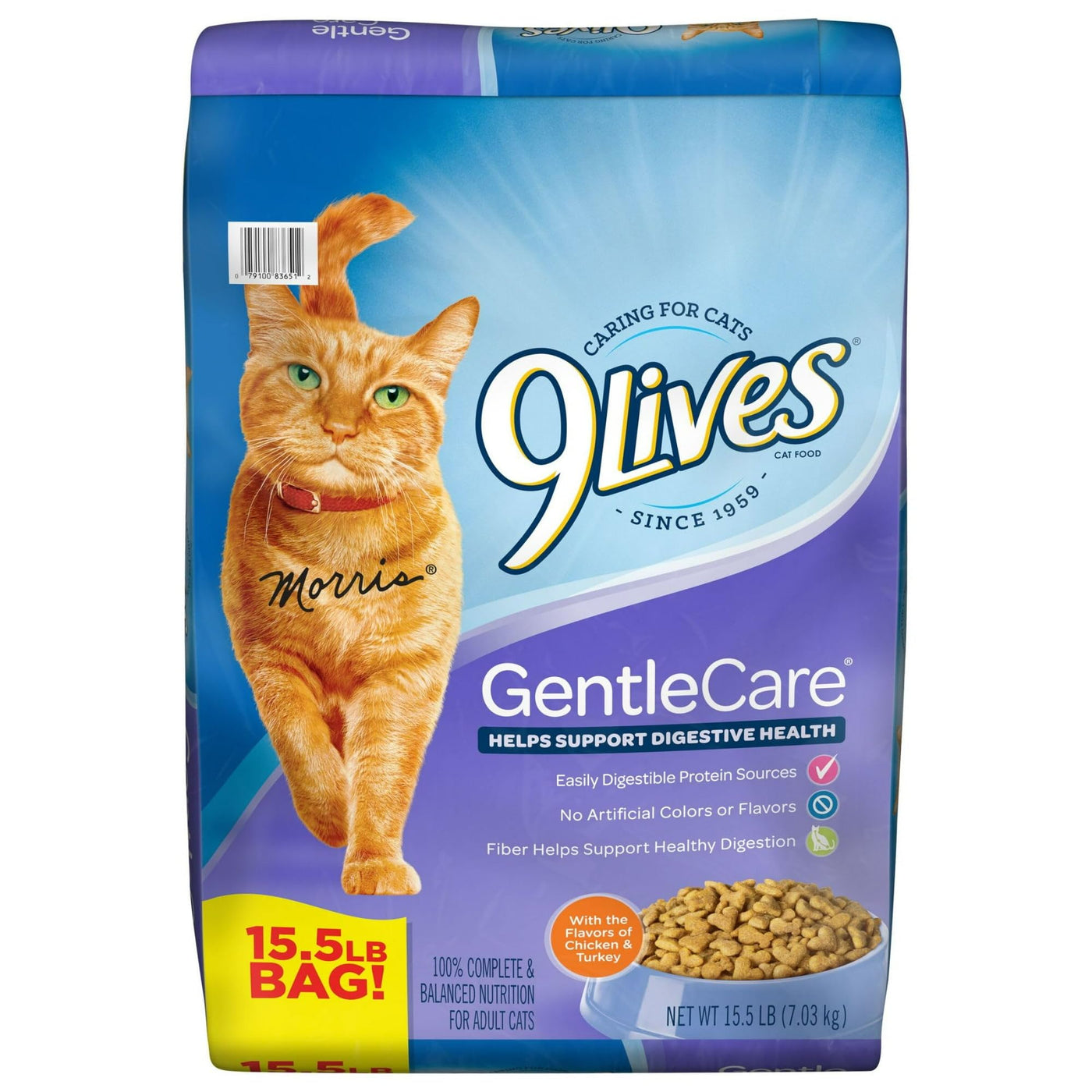Gentle Care Dry Cat Food for Adult Cats - Delicious Flavors of Chicken and Turkey - Helps Support Digestive Health - 15.5 lb Bag